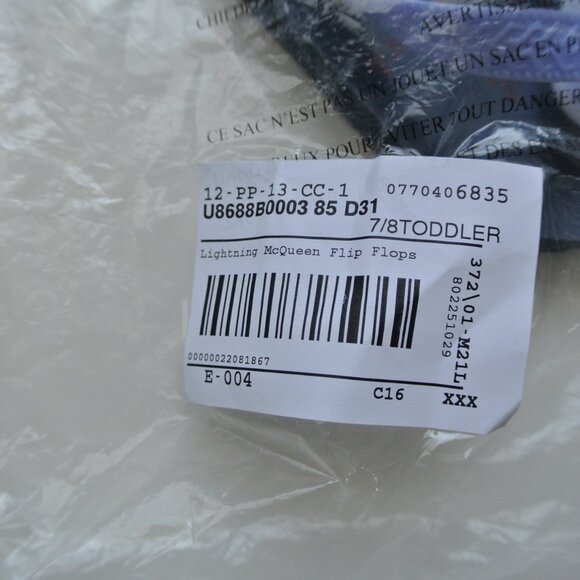 Disney Cars Flip-Flops for Todd, Size 7/8 Lightning McQueen & Friends, Brand New - Picture 6 of 16